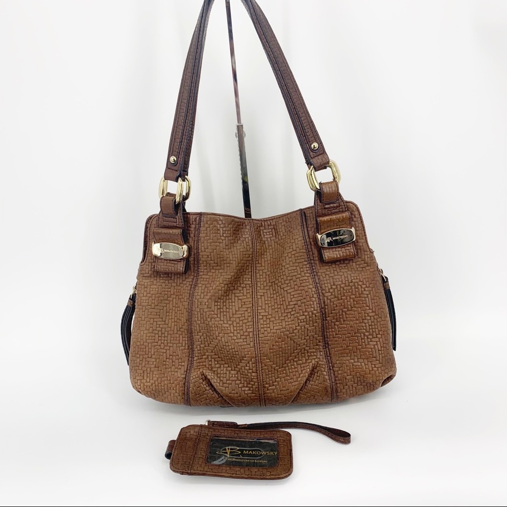 B.Makowsky Leather Purse with Matching Wrislet